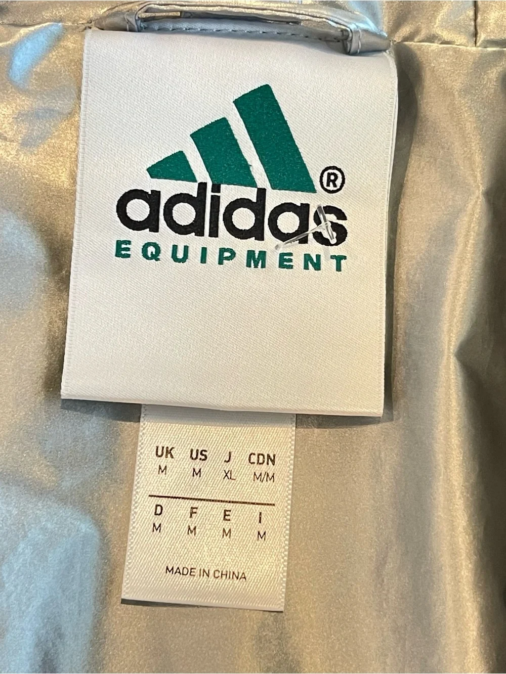 adidas EQT Metallic Windbreaker Mens Silver Jacket
